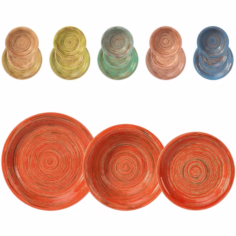 Servizio di piatti Trunk di Gusto Casa in stoneware multicolore, 18 pezzi