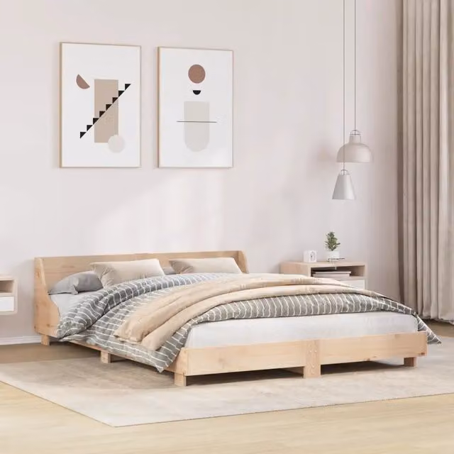 Letto senza Materasso-Struttura Letto 120x190 cm in Legno Massello di Pino 879754
