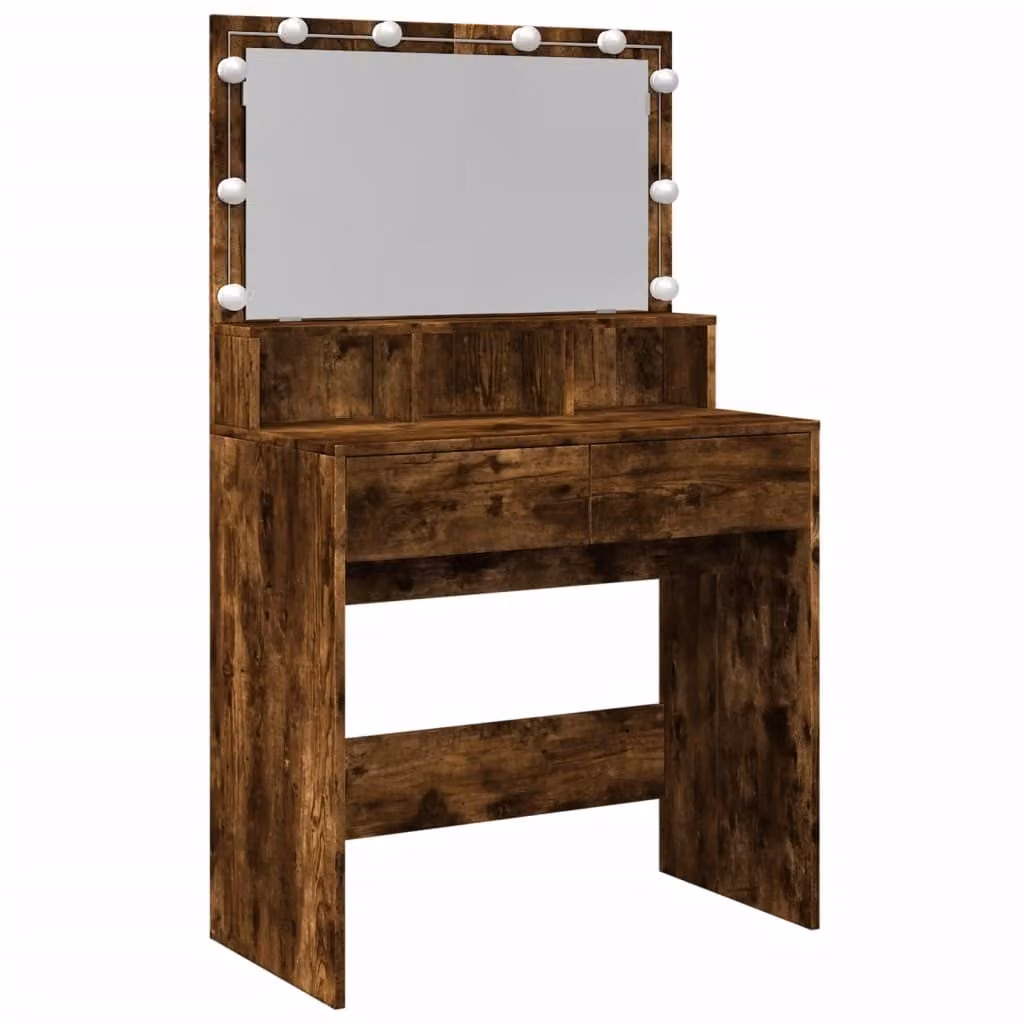 Toeletta con LED Rovere Fumo 80x41x134,5 cm