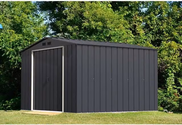 Casa in metallo Duramax by Ezooza grigio con sistema di ventilazione e finestra L: 3023 cm, P: 322,1 cm, H: 196,1 cm
