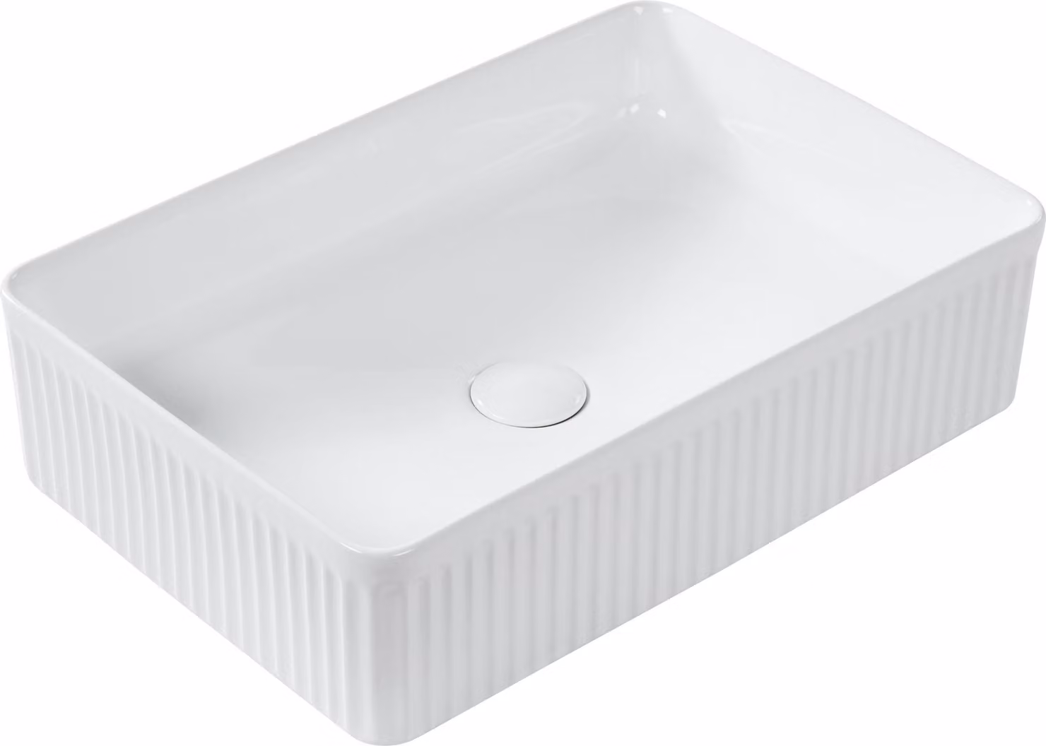 BELIANI Lavabo da bagno in Vetroceramica bianca 50 x 34 cm rettangolare in stile moderno