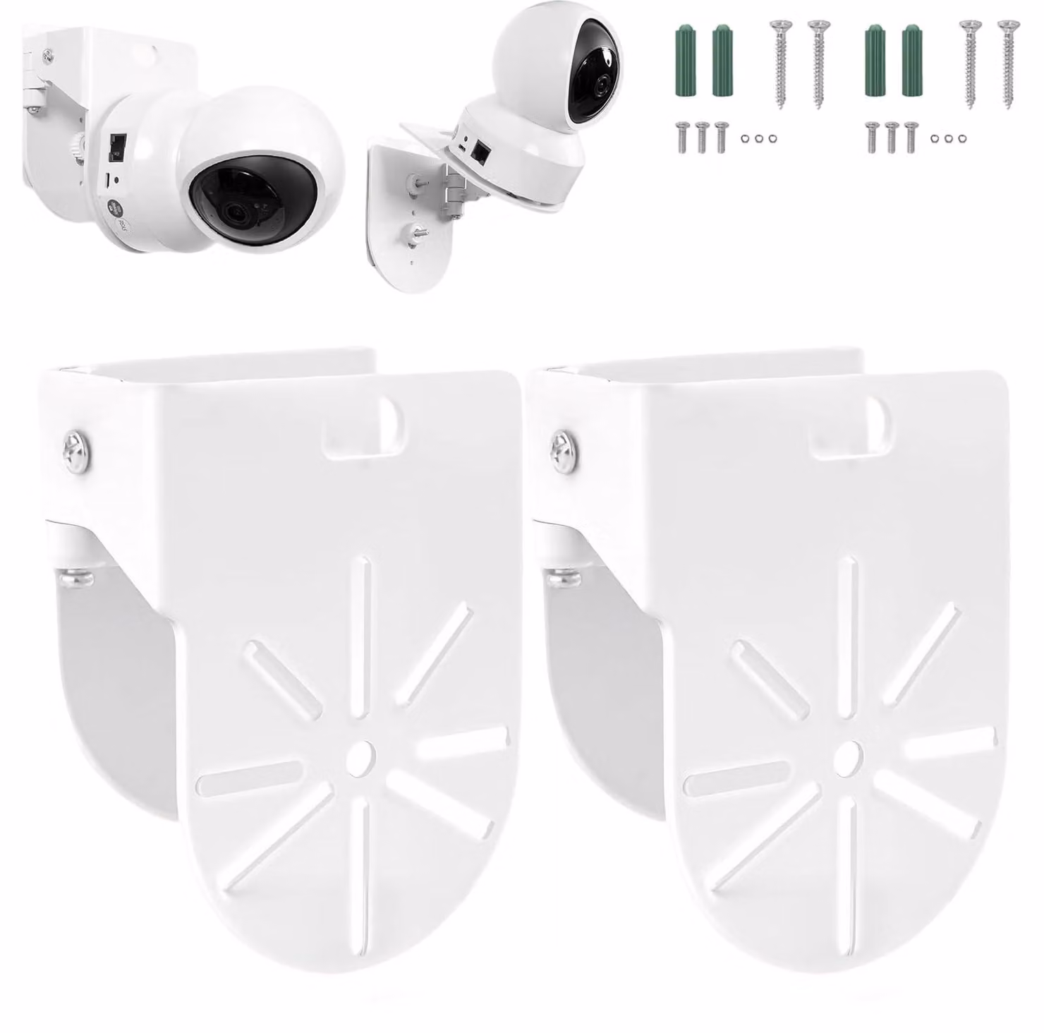 2 supporti per telecamere di sicurezza, supporti a parete per telecamere, adatti per telecamere a cupola, per uso interno ed esterno