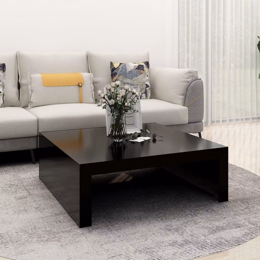 Maison Exclusive - Tavolino nero 100x100x35 cm Materiale ligneo