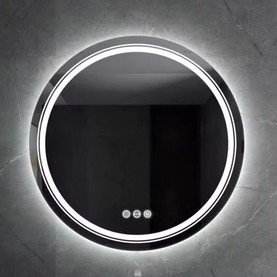 Specchio Bagno LED a Tocco Rond da 60cm Acqua e Polvere Resistente con Bluetooth e Anticondensazione