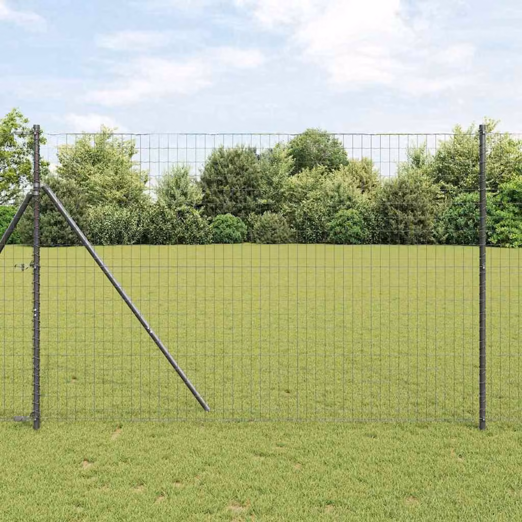 Maison Exclusive - Recinzione con pali. Grigio 1.6 x 10 m Acciaio