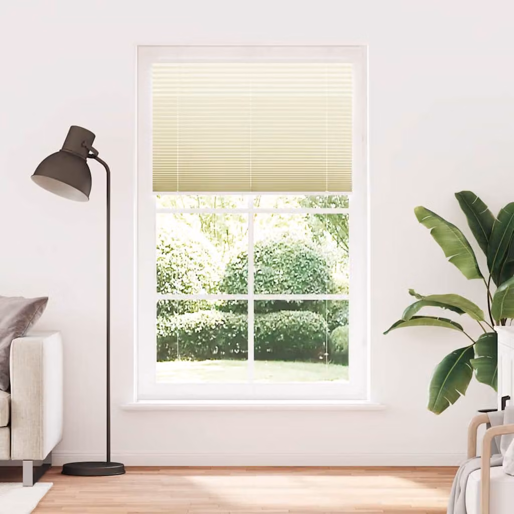 vidaXL Tenda Plissettata Crema 110x200 cm Larghezza Tessuto 109,4 cm