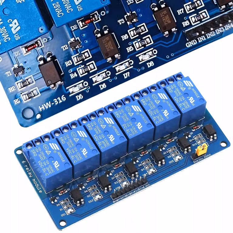 Modulo relè a 6 canali Rosfix 12V - optoisolato, 10A, compatibile con Arduino