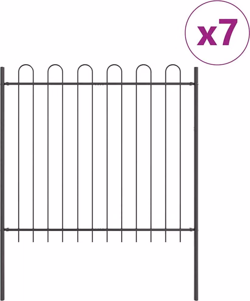 Recinzione per Giardino 7 pcs Grigio 11,9 x 1,5 m