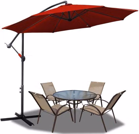 Ombrellone da giardino rosso da 3,5 m – Ideale per terrazze e zone relax di grandi dimensioni