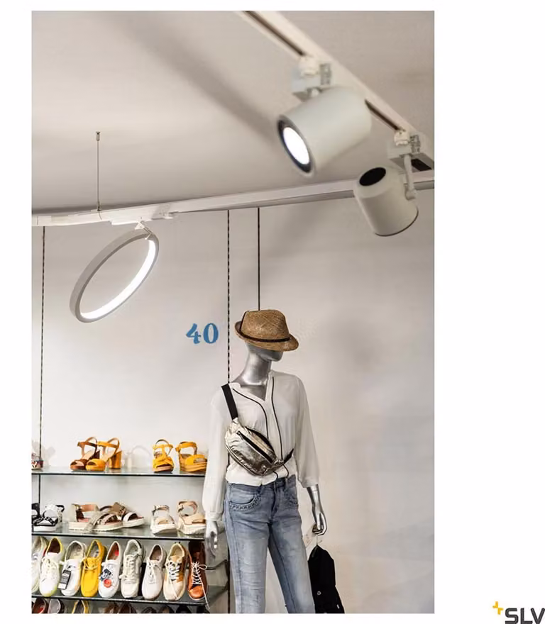 Una luce di sistema a LED a 3 circuiti Dali Ø 40cm bianco