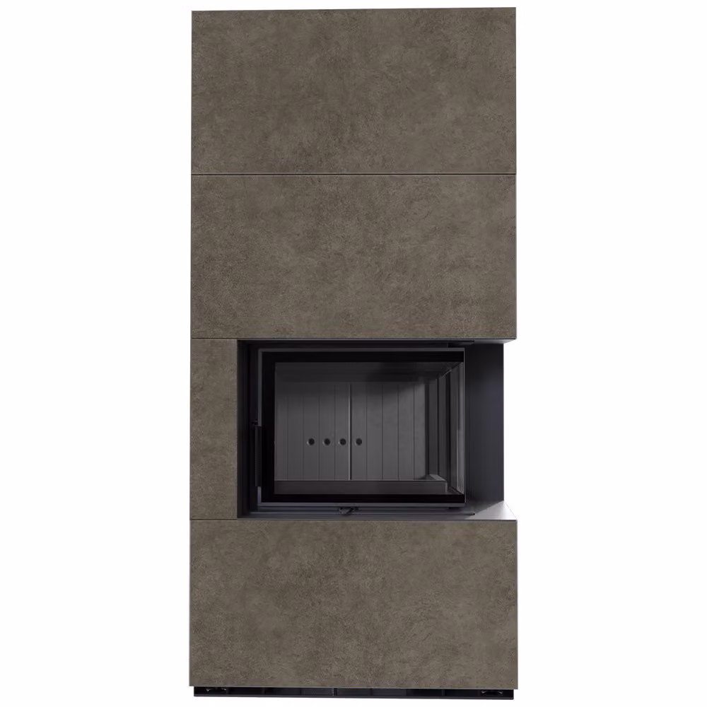 KRATKI FLOKI BOX Kit camino destro 8 kW Ø 160 quarzo sinterizzato FOKOS PIOKRATKI MBO rivestimento nero