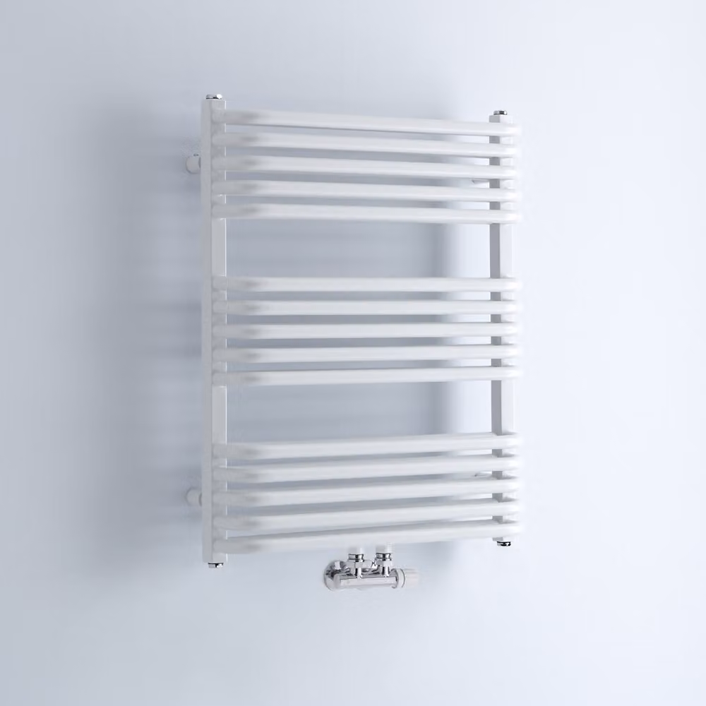 Scaldasalviette Termoarredo Bagno Curvo con Attacco Centrale - Bianco - 690W - 735 x 600mm - Arch