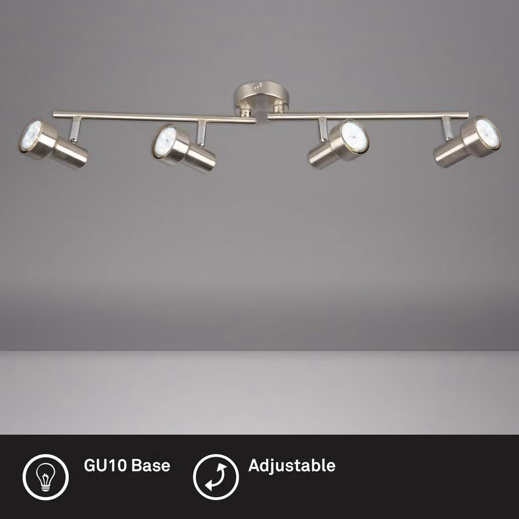 Lampada da soffitto a LED faretto 4xGU10 orientabile 3000K 12W nichel opaco Briloner