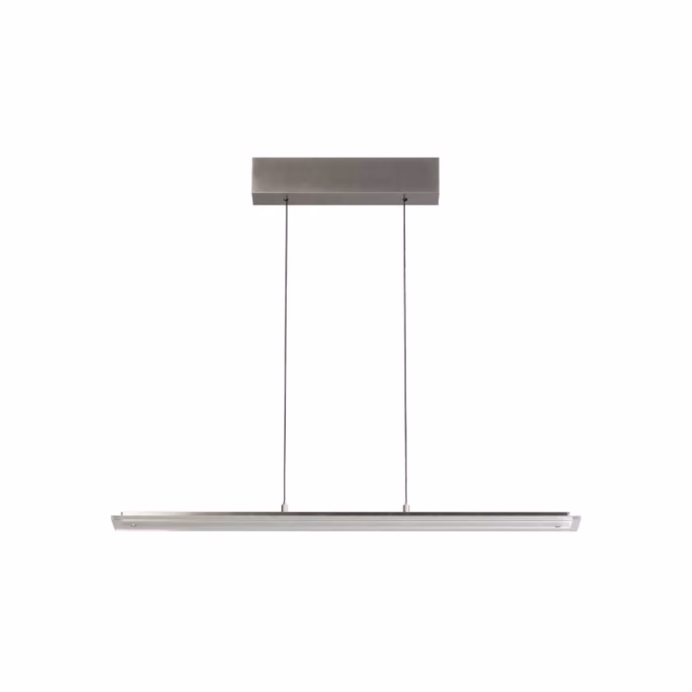 FISCHER & HONSEL Lampada LED a sospensione Torvi, lunghezza 135 cm, nichel/bianco, CCT dimmerabile, Alluminio / Grigio / Zincato, Soggiorno / Sala da pranzo, Metallo, Moderno