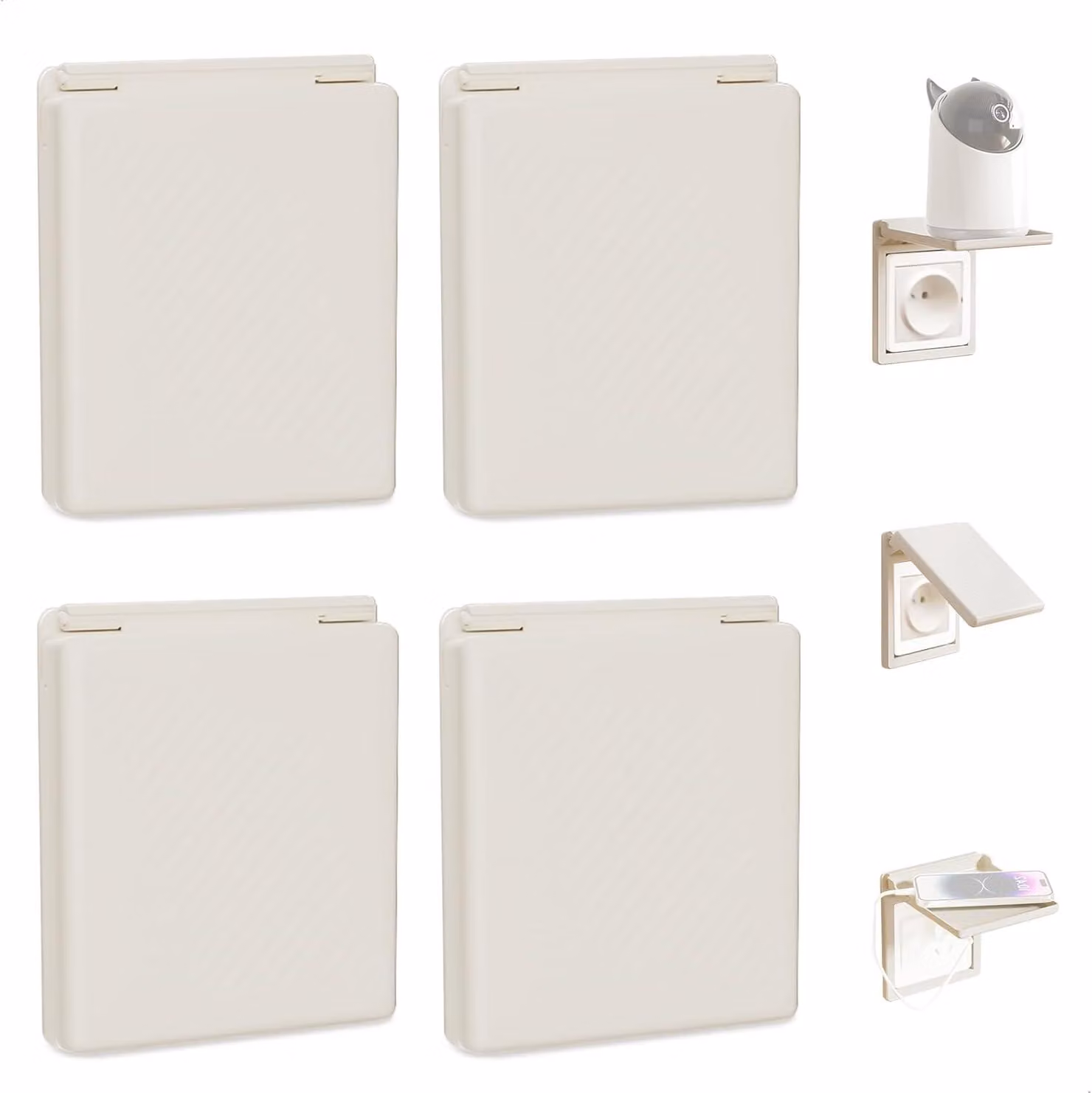 Protezione per prese elettriche 2-in-1, impermeabile, confezione da 4 pezzi, adesive, adatte per bagno e cucina