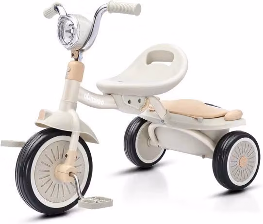 PolderGoods Triciclo Pieghevole per Neonati e Bambini, Beige
