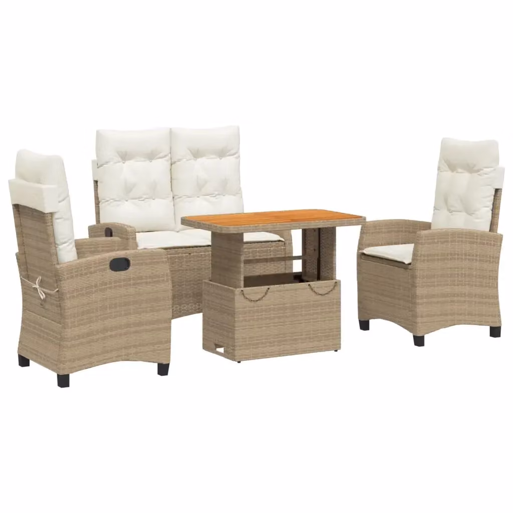 Set da pranzo da giardino vidaXL in legno di acacia oliato con 4 sedie beige e marrone – 2