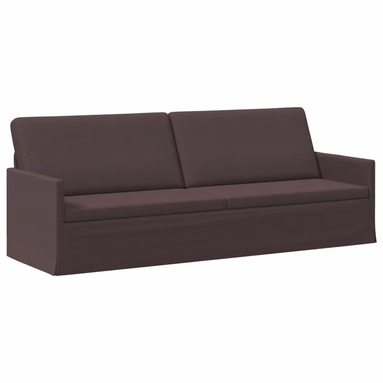 vidaXL Divano a 3 posti moderno in tessuto marrone con struttura in metallo L: 220 cm, P: 81 cm, H: 82 cm