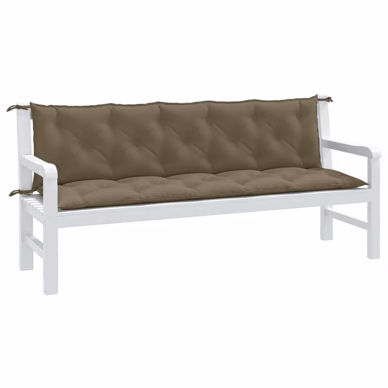 Set di 2 cuscini per panca da giardino vidaXL in tessuto resistente ai raggi UV, colore tortora mélange, L 180 cm x P 50 cm x H 7 cm