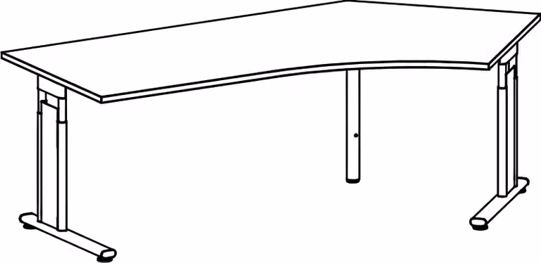 Geramöbel scrivania Lisbon Dl 216,6 X 113 grigio chiaro/argento