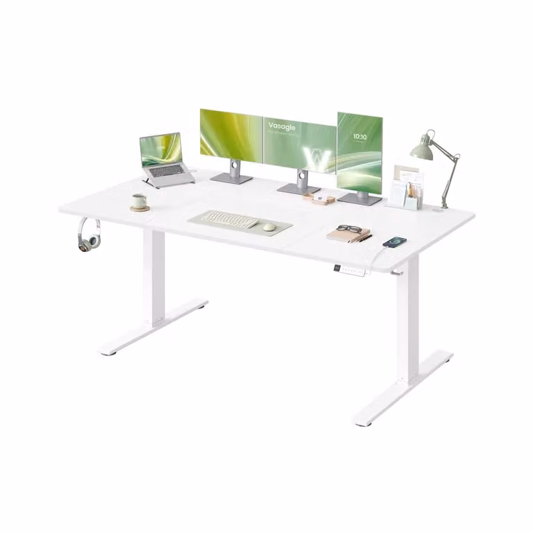 Scrivania Regolabile in Altezza, Bianco Opaco / 180 x 80 cm