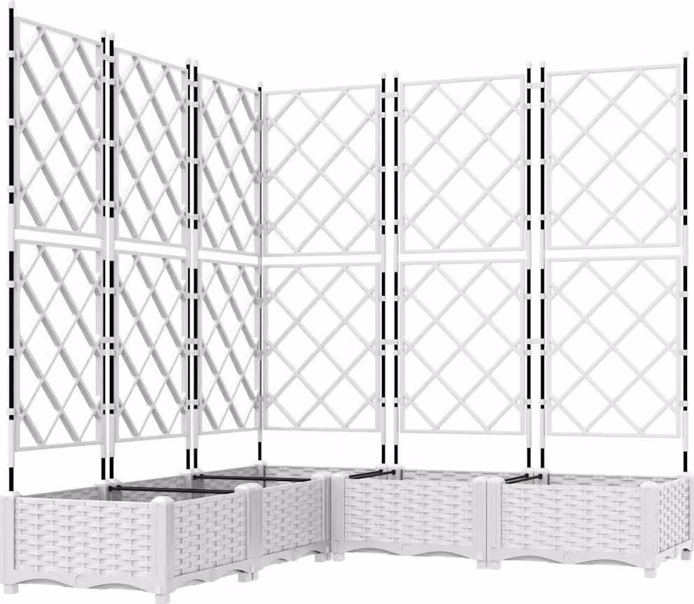 Vaso da giardino 5 pcs Bianco 120 x 120 x 125,5 cm Plastica