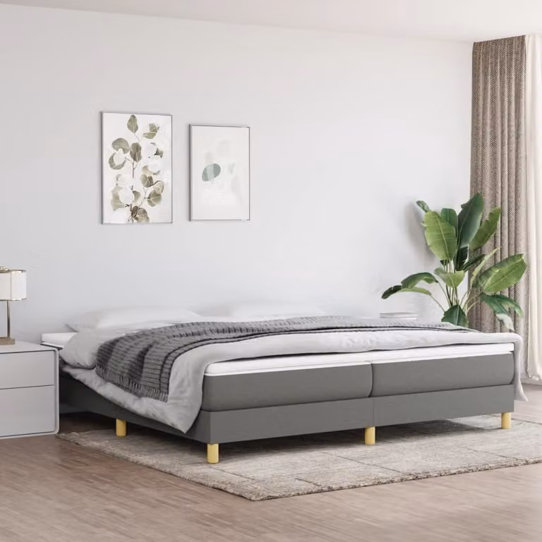 Maison Exclusive - Struttura Letto a Rete a Molle Grigio Scuro 200x200 cm Tessuto