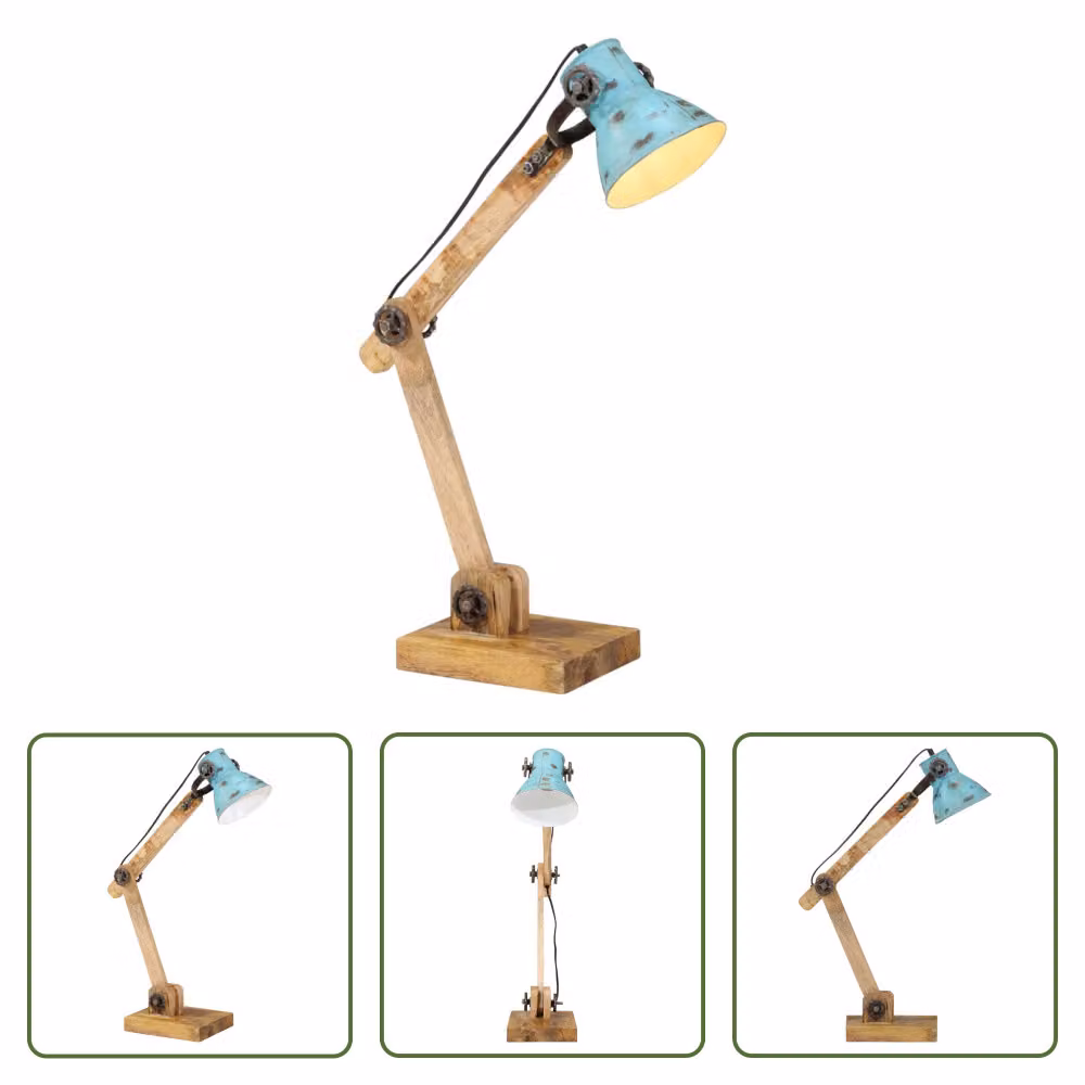 The Living Store Lampada da scrivania 25 W Blu 23x18x96 cm E27