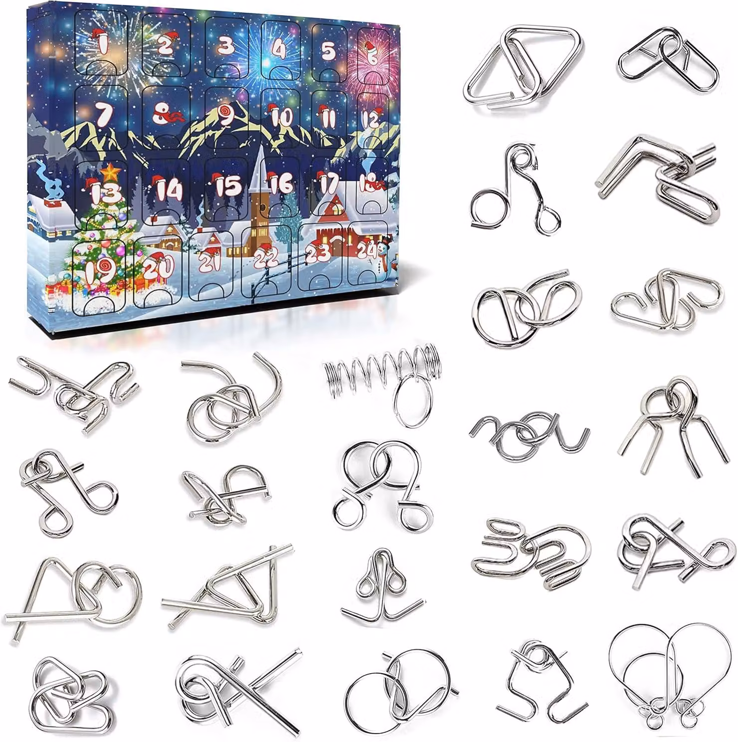 Calendario dell'Avvento con puzzle 2025. Giochi di puzzle per bambini e adulti. Calendario di Natale per ragazzi e ragazze