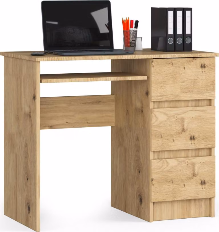Scrivania ZORLAN - rovere artisan, versione a destra