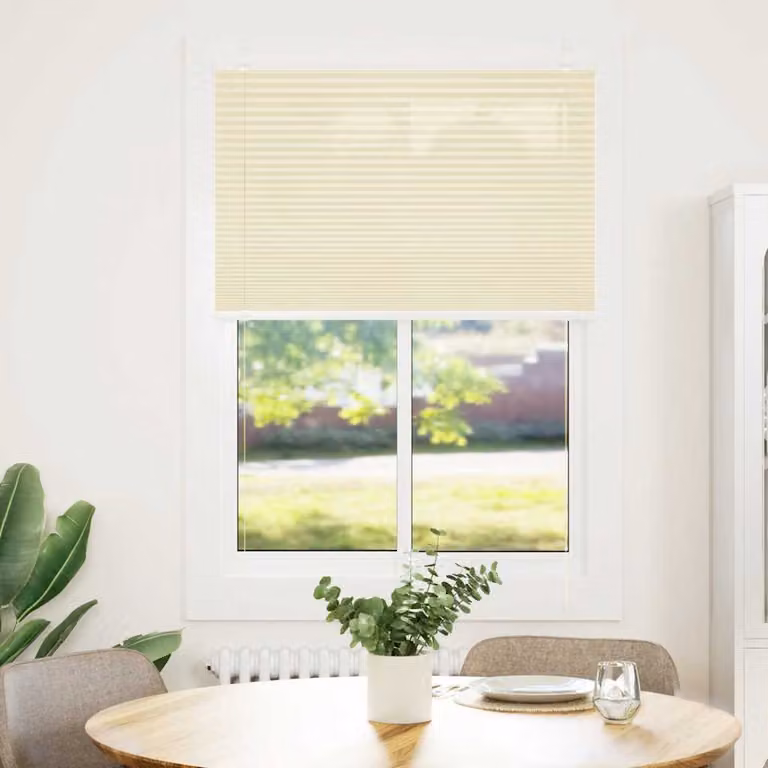 vidaXL Tenda Plissettata Crema 100x100 cm Larghezza Tessuto 99,4 cm