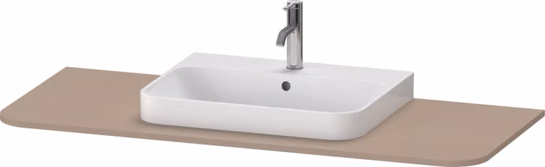 Console Duravit Happy D.2 Plus, 1300x550 mm, 1 découpe au centre, pour meuble sous-lavabo HP4942, HP4962, HP4972, HP031KM7575, HP031KM7575