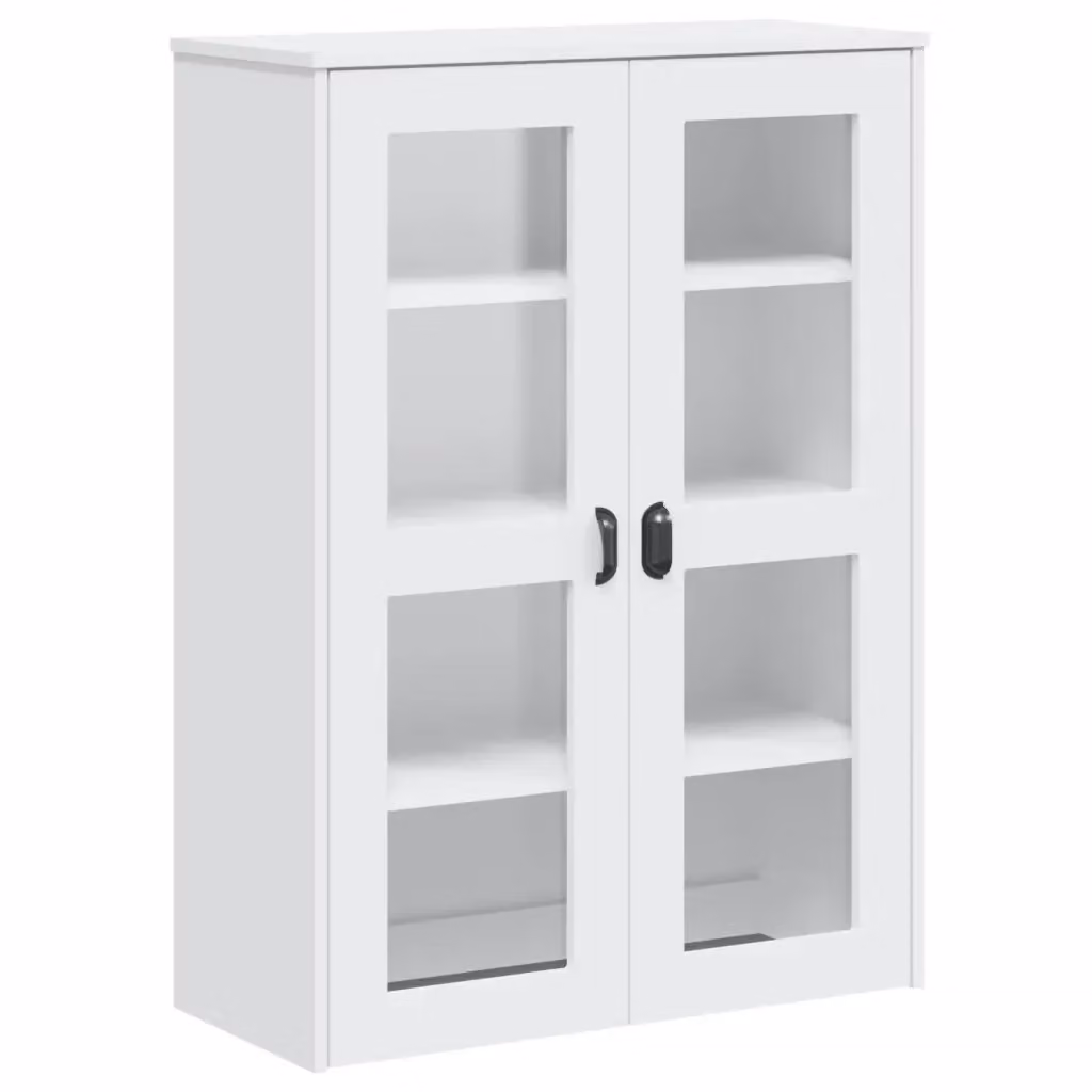 Piano per credenza vidaXL in legno e vetro bianco opaco L: 110 cm, P: 35 cm, H: 80 cm – 2