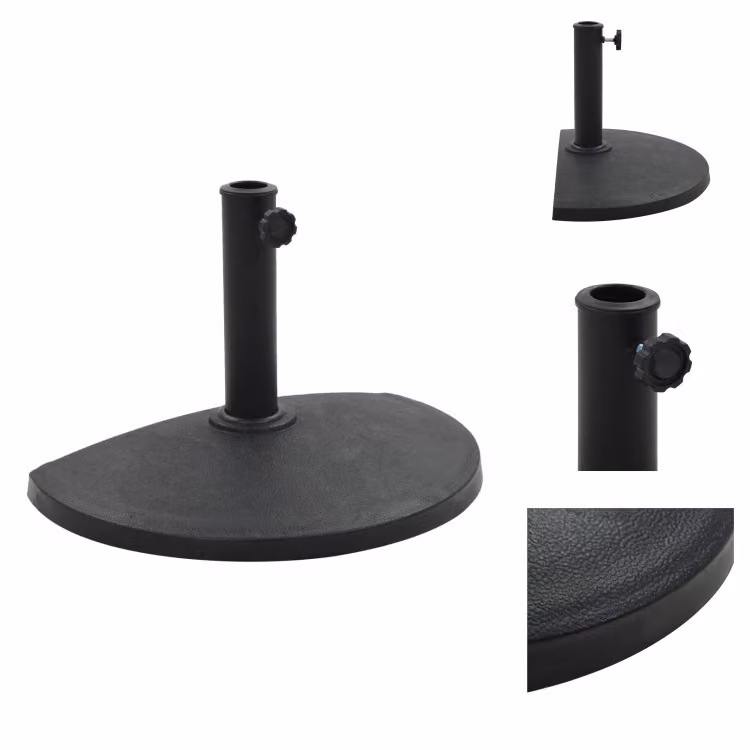 vidaXL Base per ombrellone semicircolare 9 kg in poliresina nera - Supporto per ombrellone