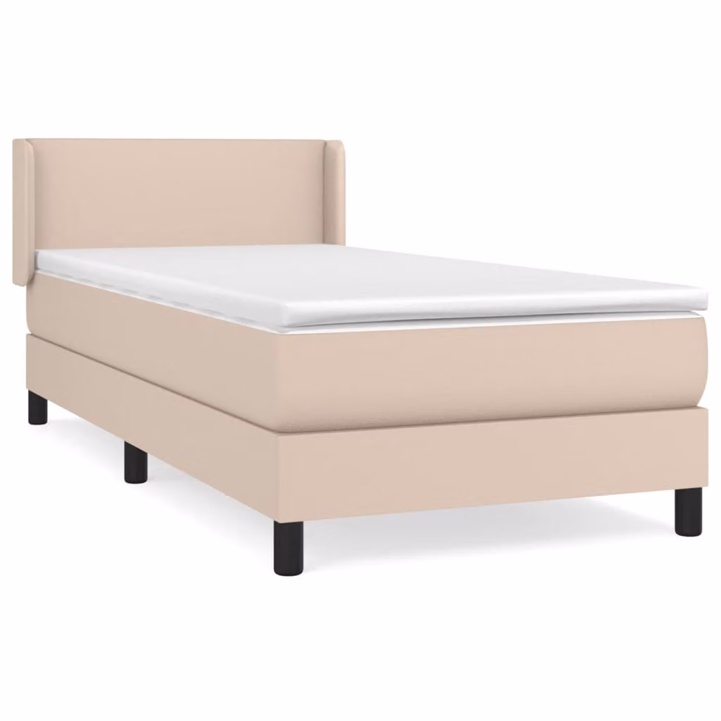 Giroletto a Molle con Materasso Cappuccino 100x200cm Pelle finta
