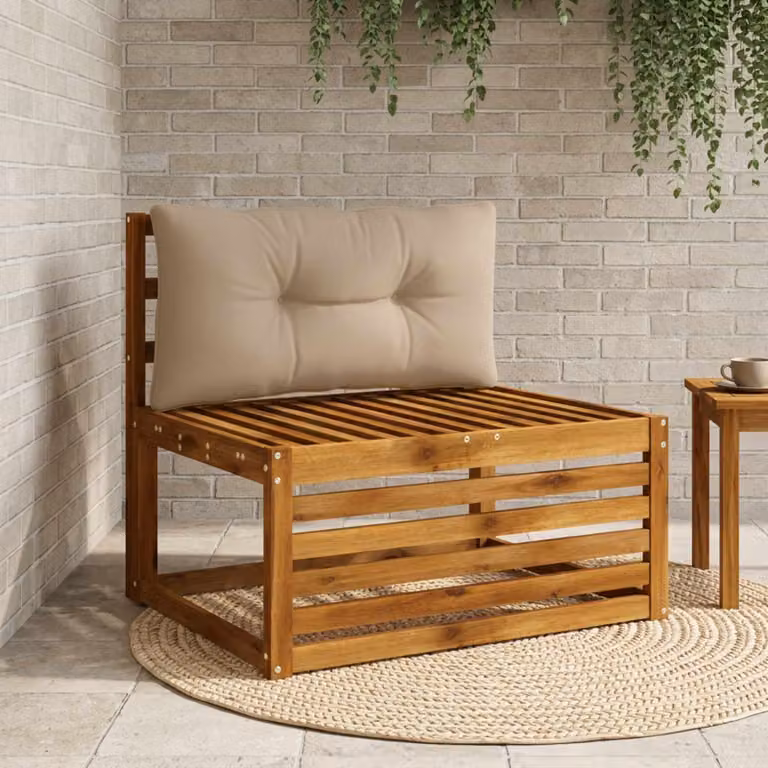 Cuscino per schienale vidaXL PUTTEN in poliestere, colore tortora/grigio beige