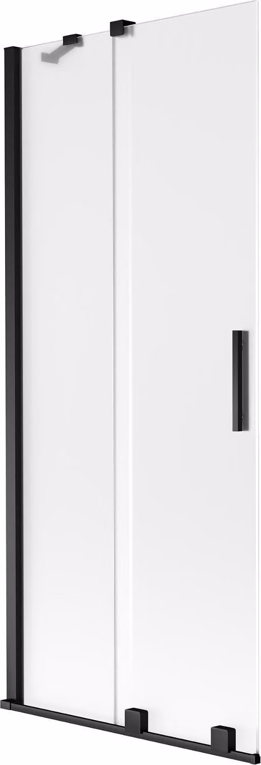 Mexen Velar schermo vasca da bagno a 2 ante scorrevoli 85 x 150 cm, smerigliato, nero - 896-085-000-31-70
