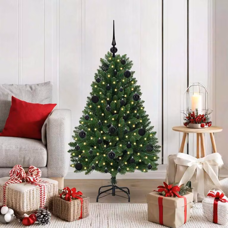 Maison Exclusive - Albero di Natale artificiale, altezza 120 cm, 150 luci a LED, luce bianca calda, colore verde