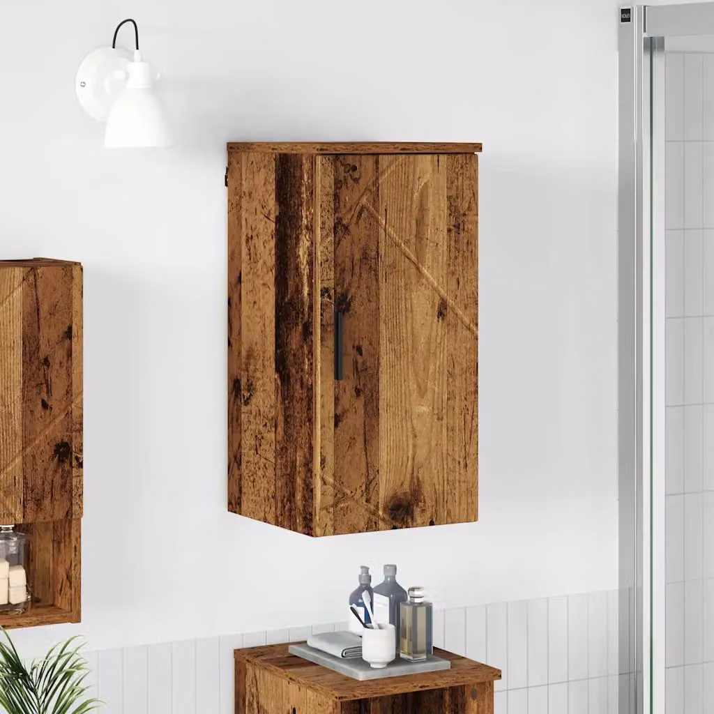 Mobile da bagno vidaXL in legno vecchio marrone con ante a battente, L 30 cm x P 31,5 cm x H 61 cm