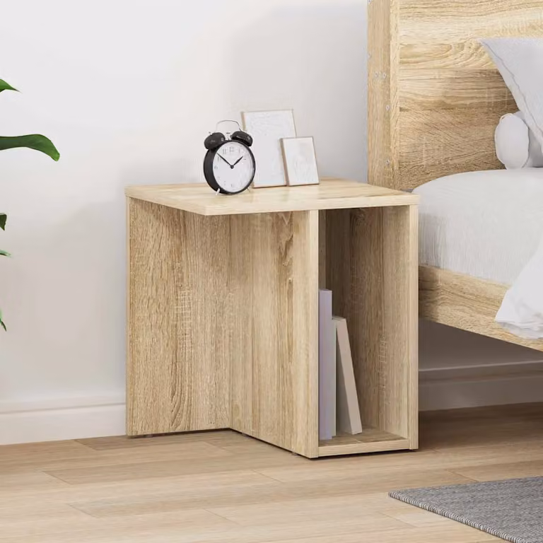 Tavolino moderno vidaXL in legno Rovere Sonoma, colore marrone e beige, L/P/H: 37 x 32 x 40 cm
