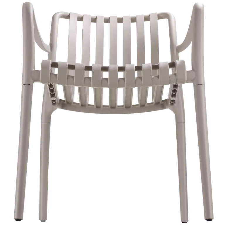 Set di 2 sedie da giardino moderne TecTake GmbH in plastica beige, impilabili e resistenti alle intemperie