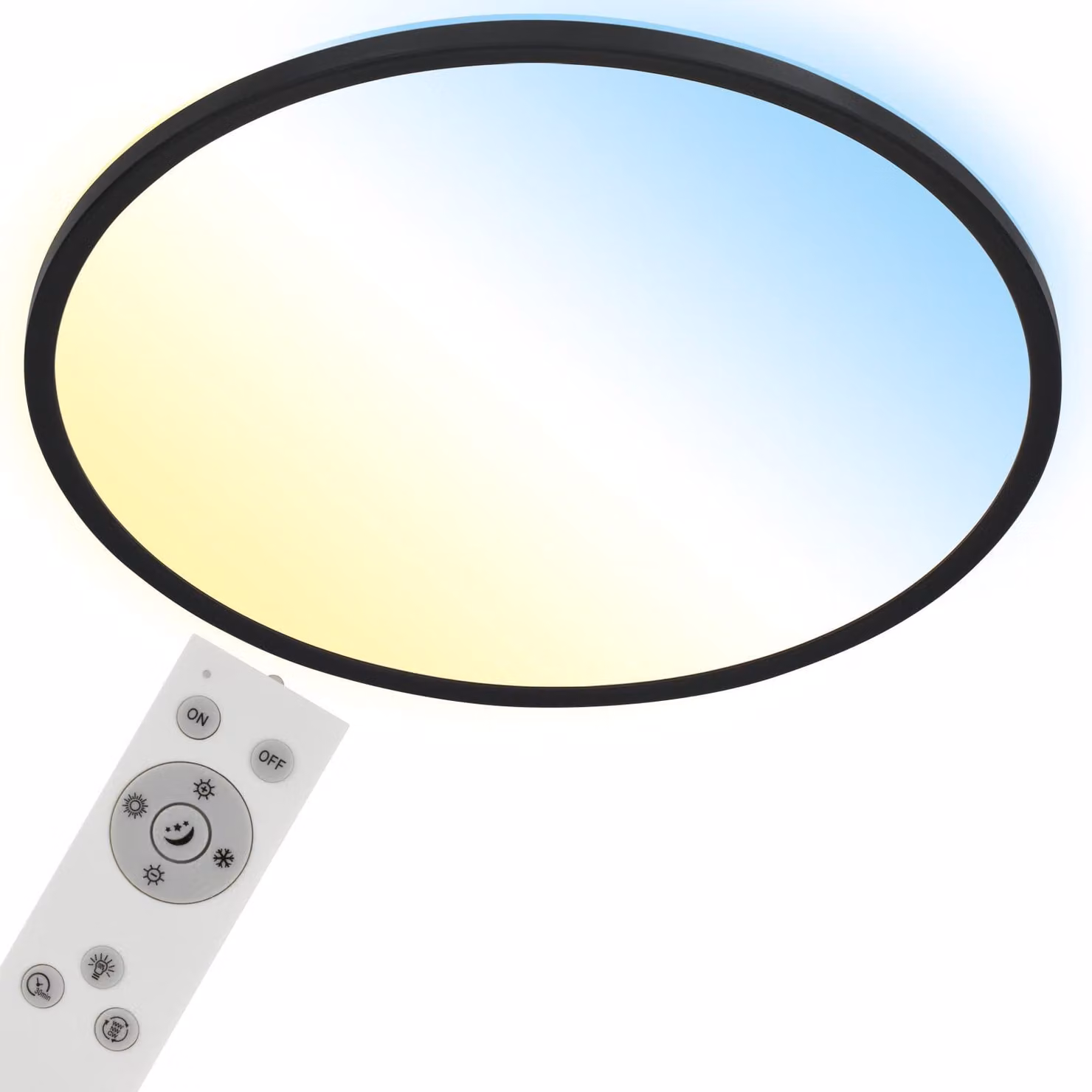 BRILONER - Lampada da soffitto a LED CCT, lampada da soffitto a LED retroilluminata, ultra piatta, dimmerabile, controllo remoto, bianco caldo, bianco neutro, bianco freddo, 480x30mm