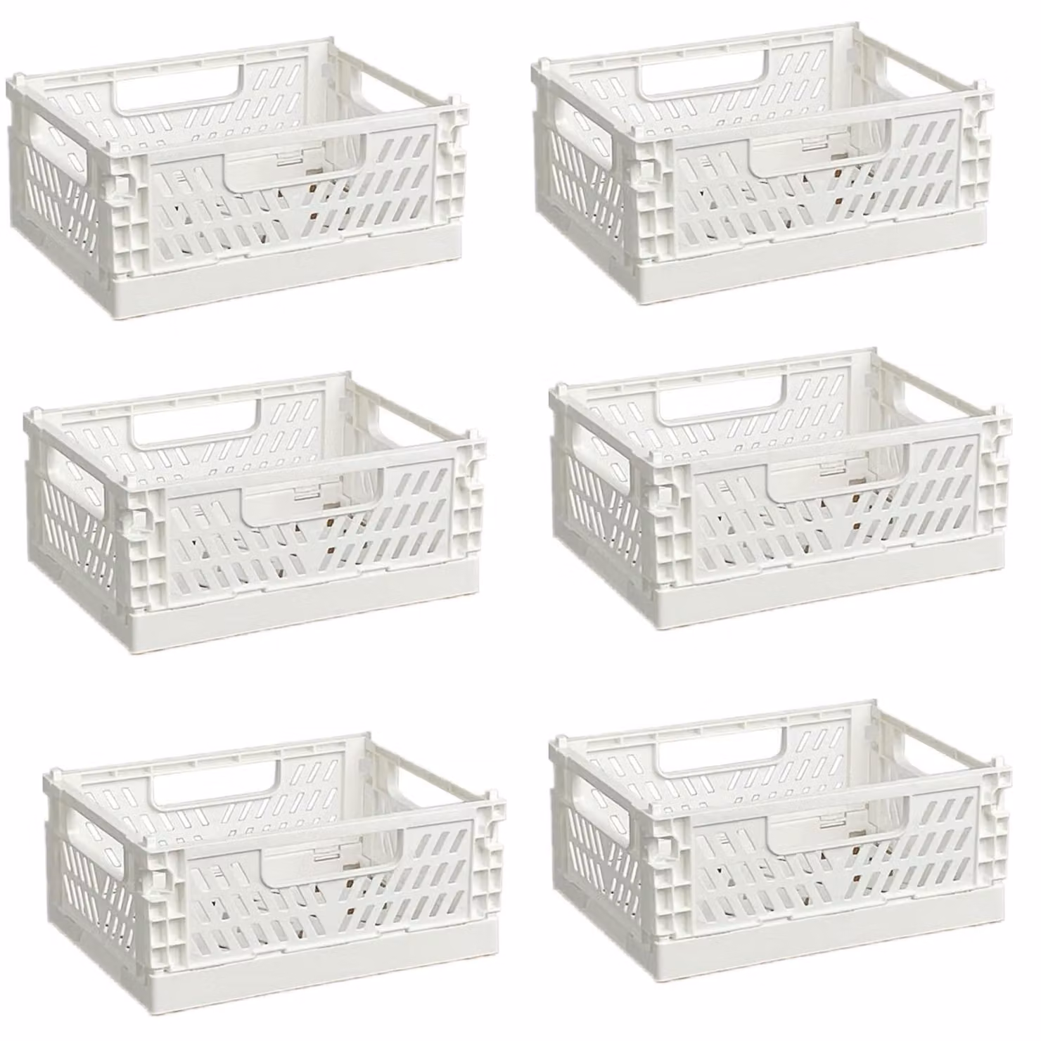 Omgoods - Set di 6 contenitori pieghevoli in plastica, ideali per diversi ambienti