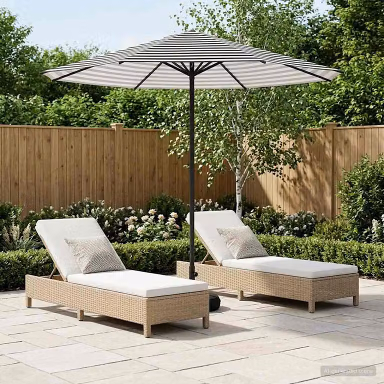 Maison Exclusive - Ombrellone da giardino con base, forma rettangolare, 2,3 x 2,3 m, in poliestere