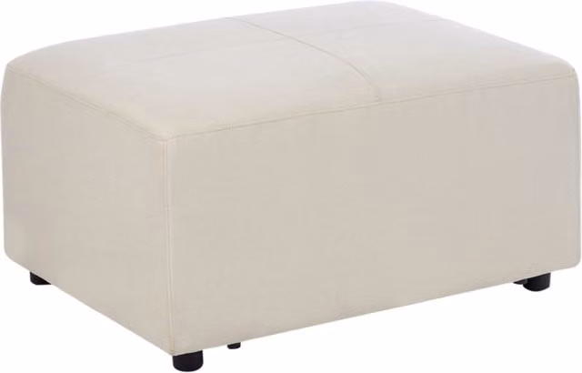 Pouf in tessuto poliestere con gambe in acciaio inox beige chiaro stile moderno