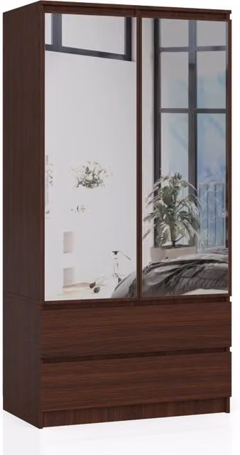 Armadio AKORD S90 Wengé 90 cm 2 ante 2 cassetti 90x51x180 cm