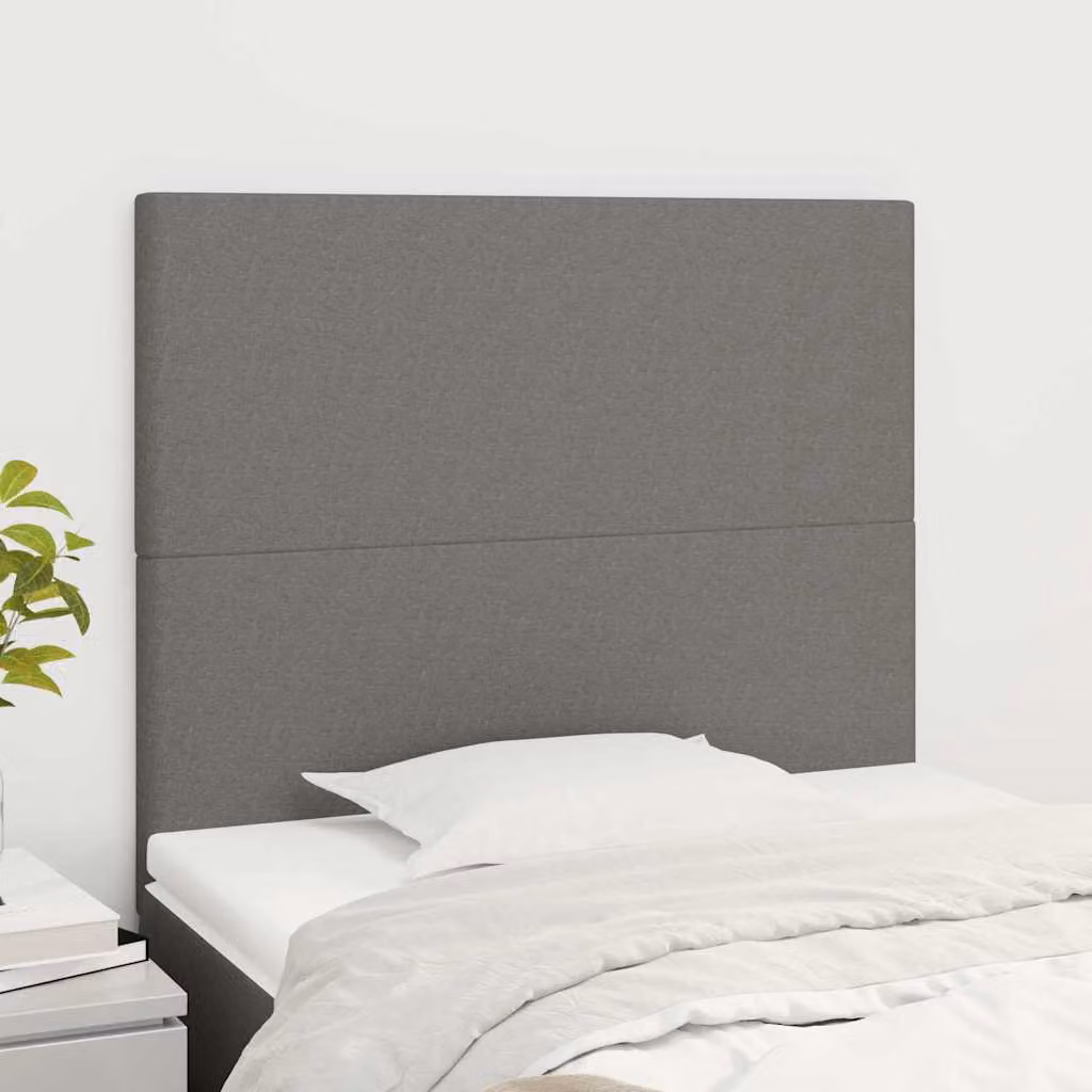 Testiera per letto vidaXL in tessuto grigio con struttura in legno di larice, L/P/H: 118-128 x 80 x 5 cm