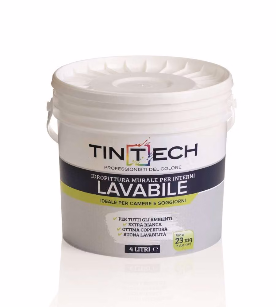 Tintech Idropittura Lavabile Bianca Finitura Opaca per Interni - 4L