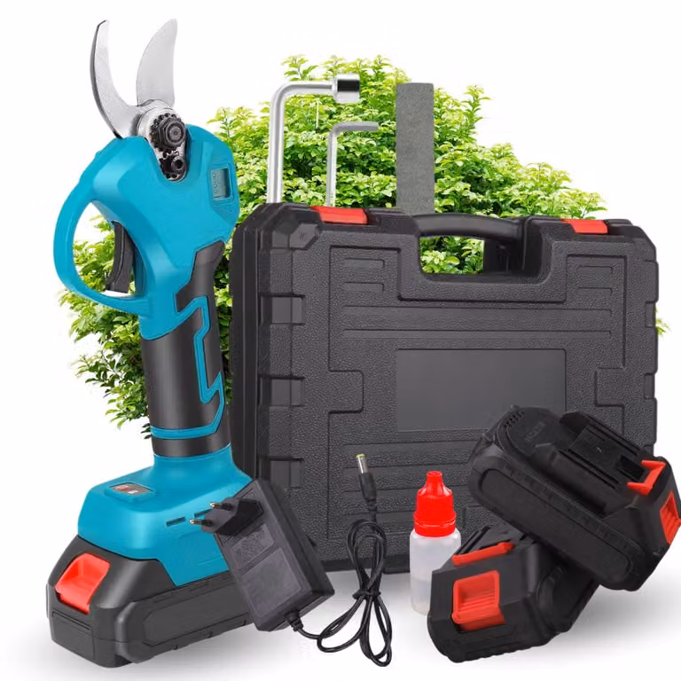 Cesoie da giardino a batteria, cesoie da giardino elettriche, diametro di taglio 0-30 mm, display digitale avanzato, con 2 batterie ricaricabili, cesoie da giardino 21 V, cesoie da potatura