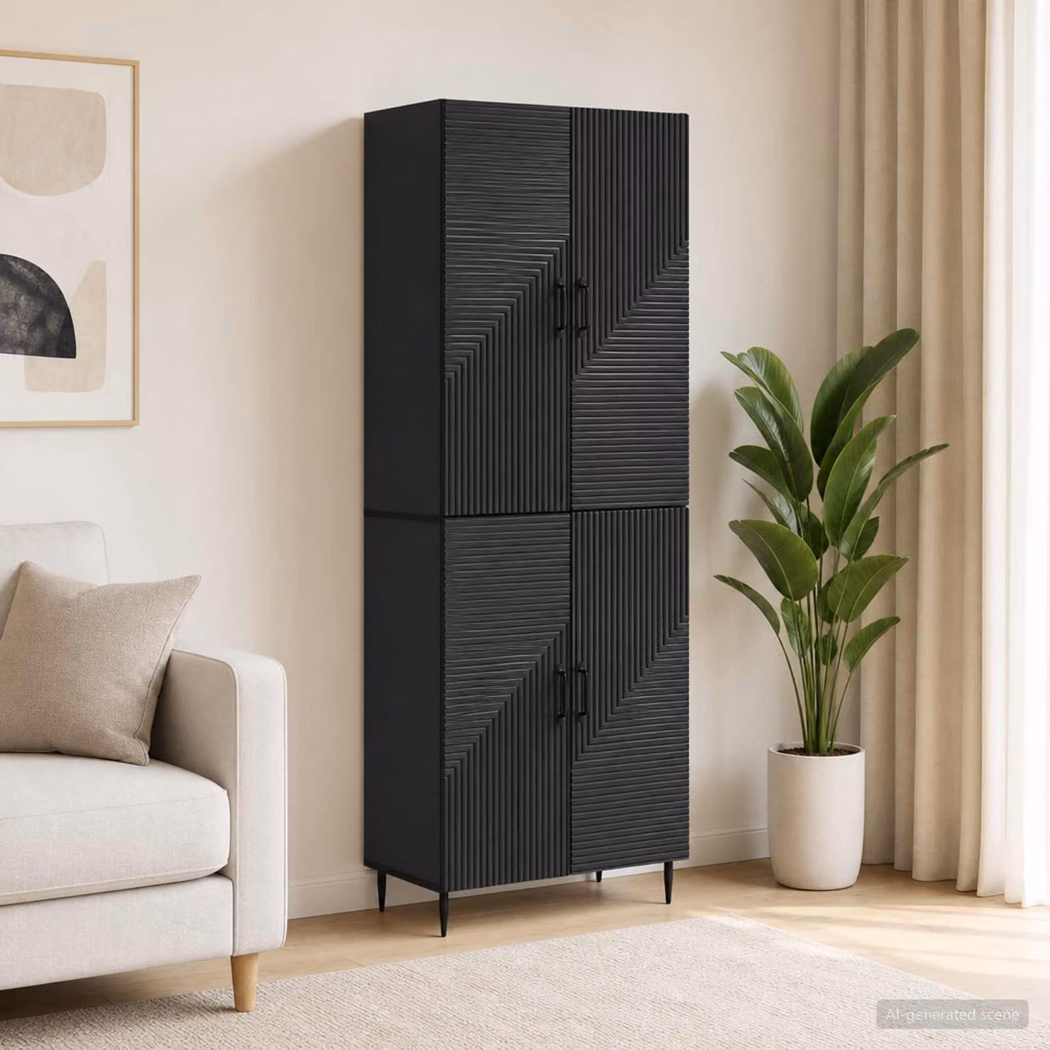 Set di 2 armadi a muro vidaXL in legno MDF nero opaco per soggiorno, ufficio o giardino, L/P/H: 89,5 x 34,5 x 66,0 cm